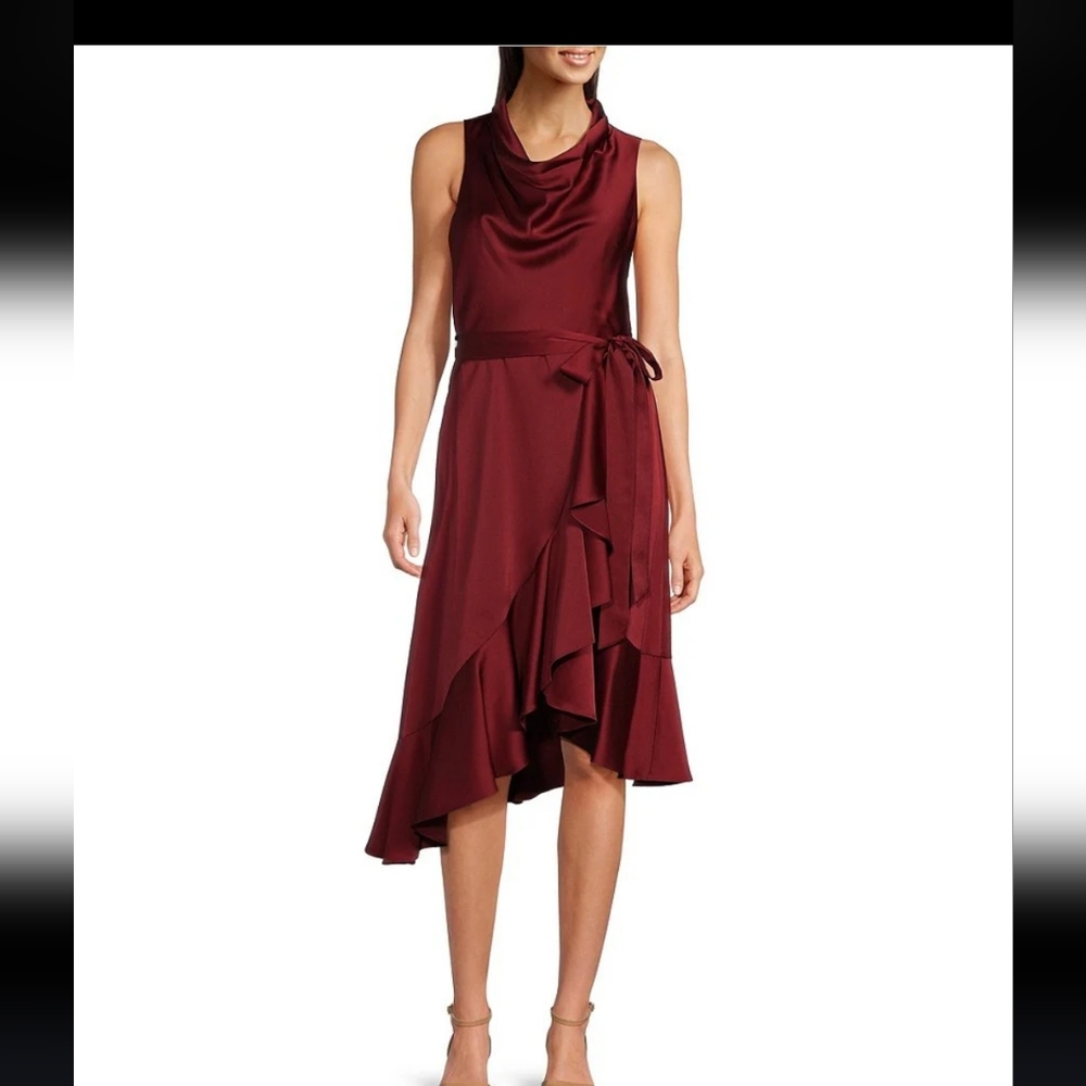 NWT Alex Marie Burgundy High Low Dress.